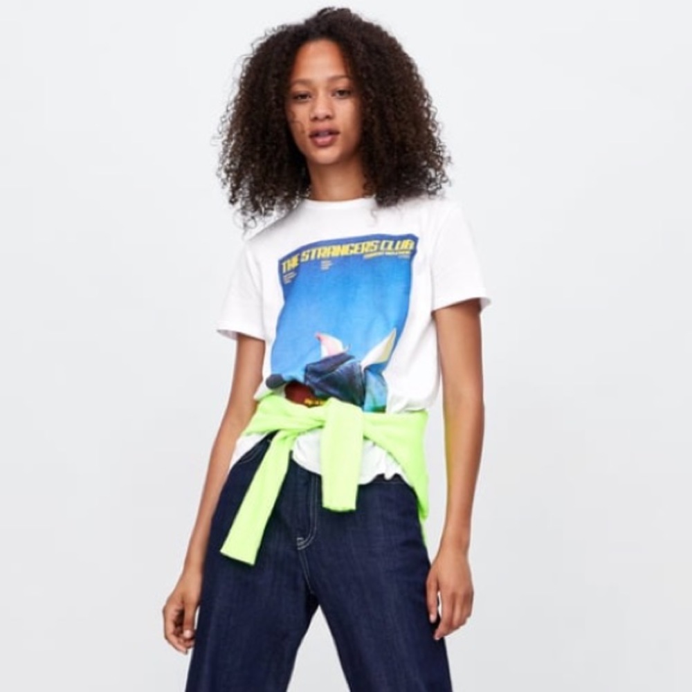 Zara Graphic Tee “The Stranger Club”